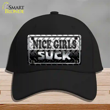 Nice Girls Suck Novelty License Plate Hat Cotton / Black