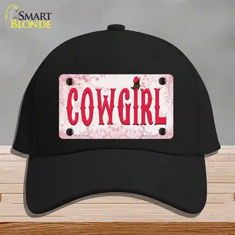 Cowgirl Pink Novelty License Plate Hat Cotton / Black