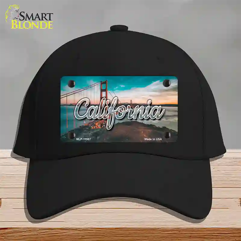 California Golden Gate Bridge State Novelty License Plate Hat Cotton / Black