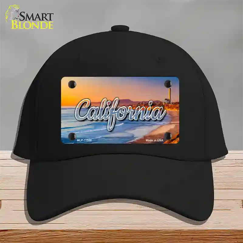 California Beach State Novelty License Plate Hat Cotton / Black