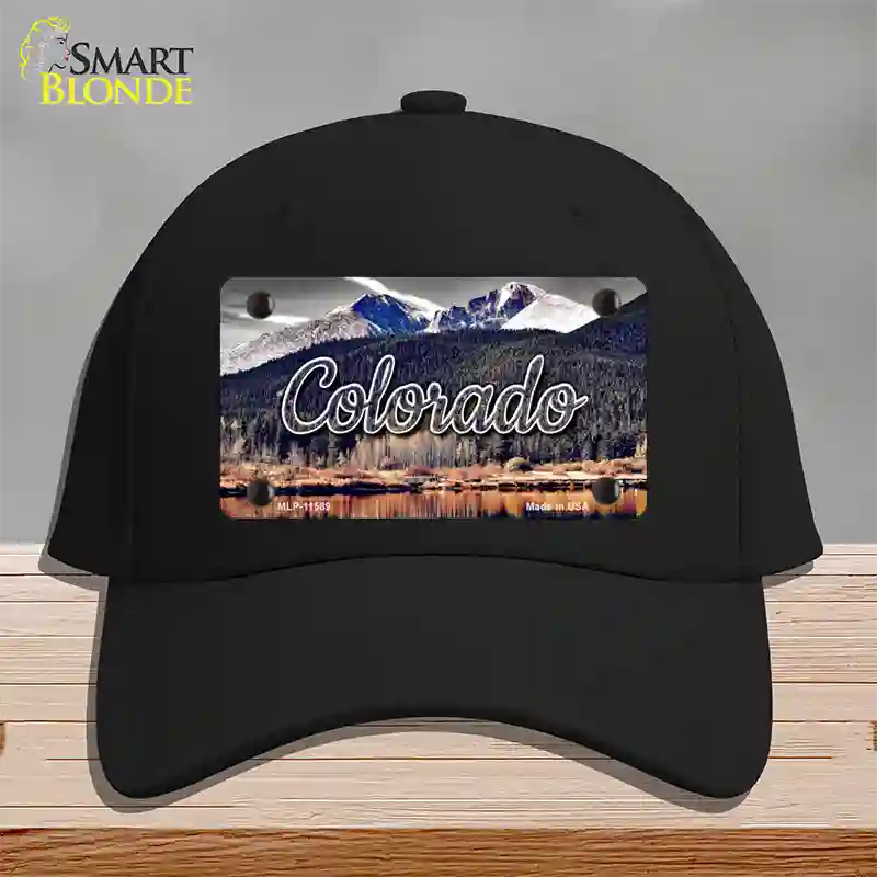 Colorado Forest and Mountains State Novelty License Plate Hat Cotton / Black