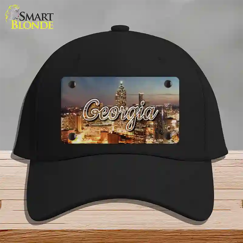 Georgia City Lights State Novelty License Plate Hat Cotton / Black