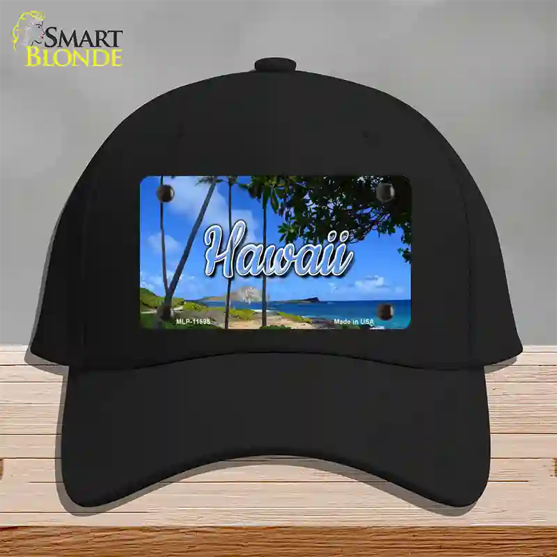 Hawaii Palm Trees State Novelty License Plate Hat Cotton / Black