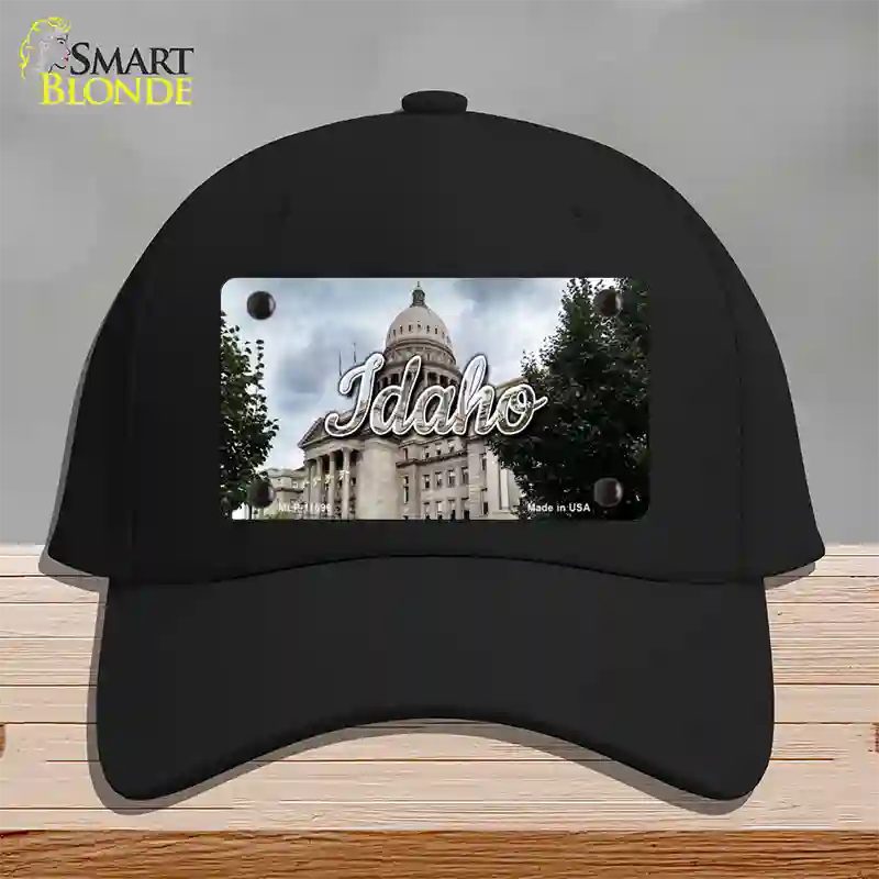 Idaho Capital Building State Novelty License Plate Hat Cotton / Black