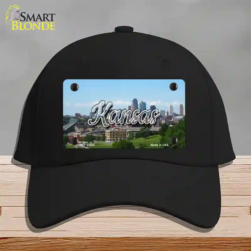 Kansas Downtown Skyline State Novelty License Plate Hat Cotton / Black