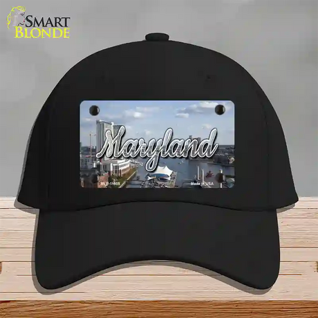 Maryland River Skyline State Novelty License Plate Hat Cotton / Black