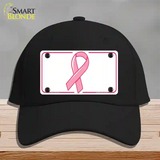 Breast Cancer Ribbon Novelty License Plate Hat Cotton / Black