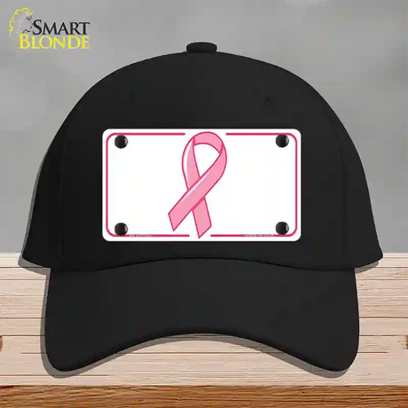 Breast Cancer Ribbon Novelty License Plate Hat Cotton / Black