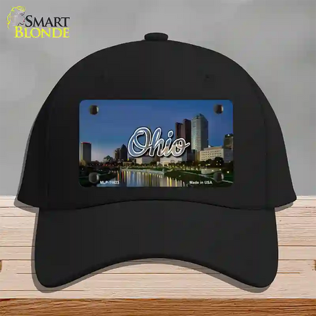 Ohio River City Skyline State Novelty License Plate Hat Cotton / Black