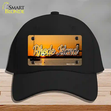 Rhode Island River Sunset State Novelty License Plate Hat Cotton / Black