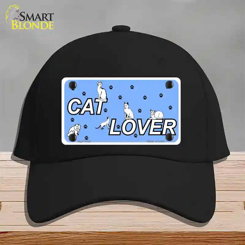 Cat Lover Novelty License Plate Hat Cotton / Black