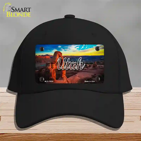 Utah Canyon Arch State Novelty License Plate Hat Cotton / Black