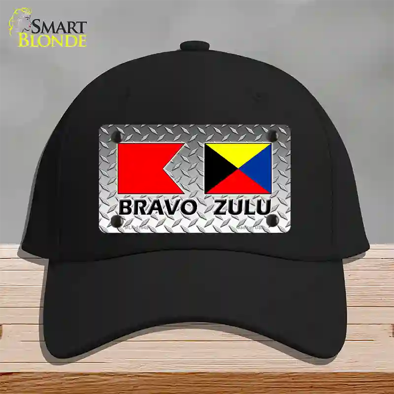 Bravo Zulu Novelty License Plate Hat Cotton / Black