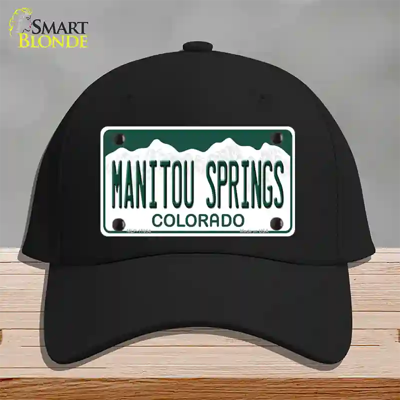 Manitou Springs Colorado Novelty License Plate Hat Cotton / Black