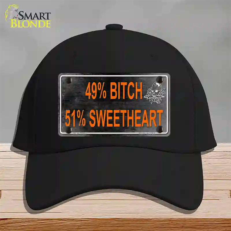 49 Percent Bitch 51 Percent Sweet Novelty License Plate Hat Cotton / Black