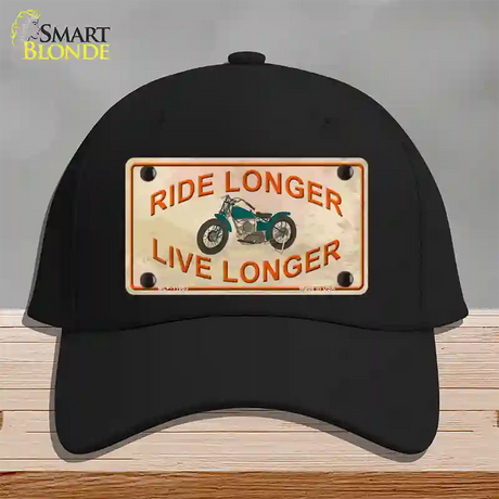 Ride Longer Live Longer Novelty License Plate Hat Cotton / Black