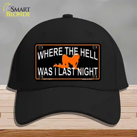 Where The Hell Novelty License Plate Hat Cotton / Black