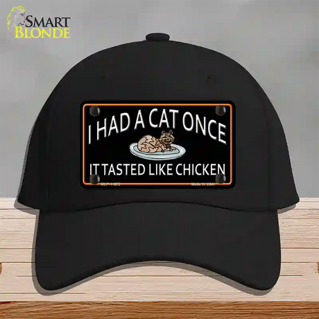 I Had A Cat Once Novelty License Plate Hat Cotton / Black