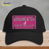 Genuine Bitch Made In USA Novelty License Plate Hat Cotton / Black