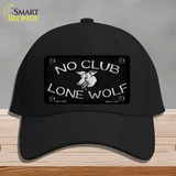 No Club Lone Wolf Novelty License Plate Hat Cotton / Black