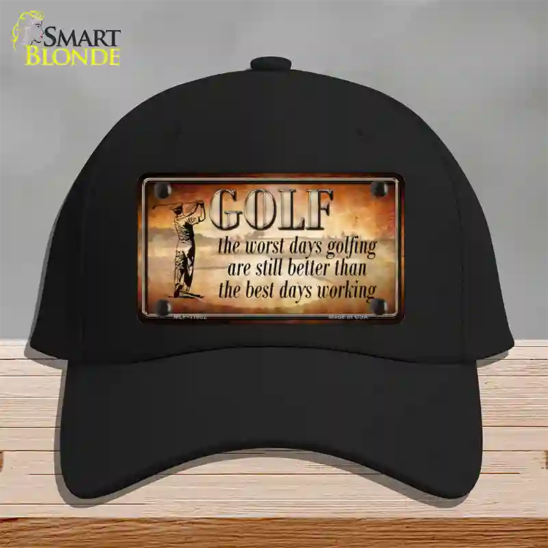 Golf The Worst Days Novelty License Plate Hat Cotton / Black