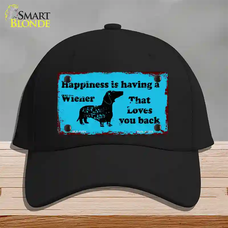 Happiness Is Having A Wiener Novelty License Plate Hat Cotton / Black