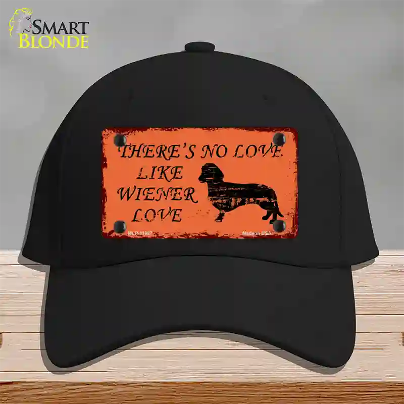 Wiener Love Novelty License Plate Hat Cotton / Black