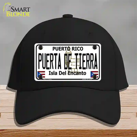 Puerta De Tierra Puerto Rico Novelty License Plate Hat Cotton / Black