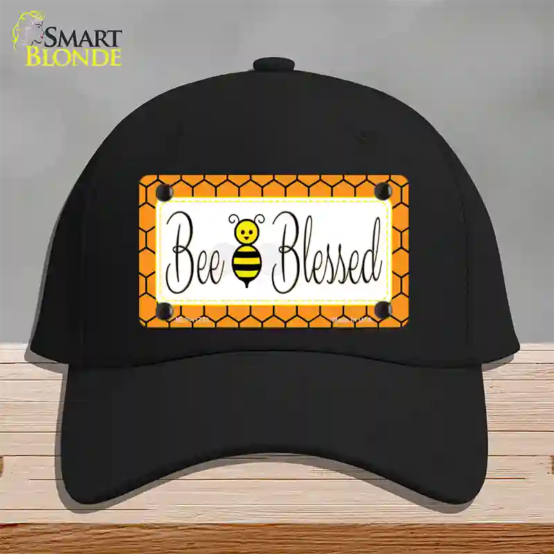 Bee Blessed Simple Novelty License Plate Hat Cotton / Black