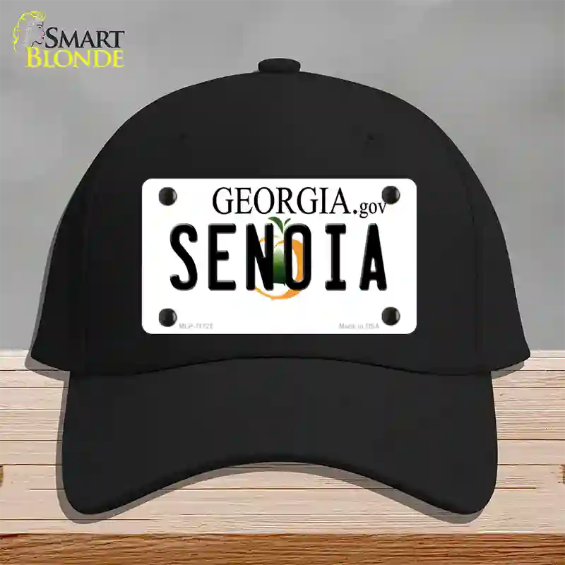 Senoia Georgia State Novelty License Plate Hat Cotton / Black