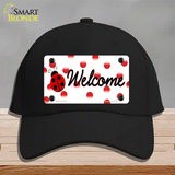 Welcome Ladybug Novelty License Plate Hat Cotton / Black