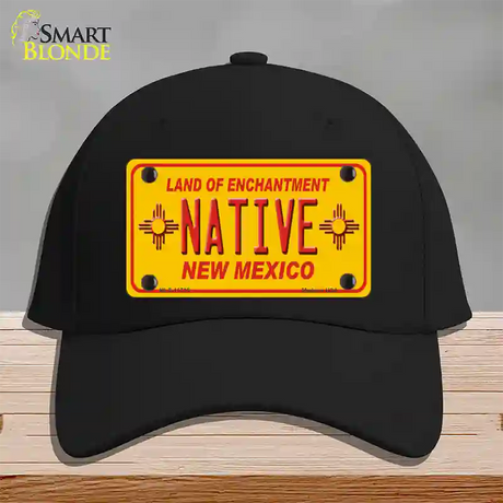 Native New Mexico Yellow State Novelty License Plate Hat Cotton / Black