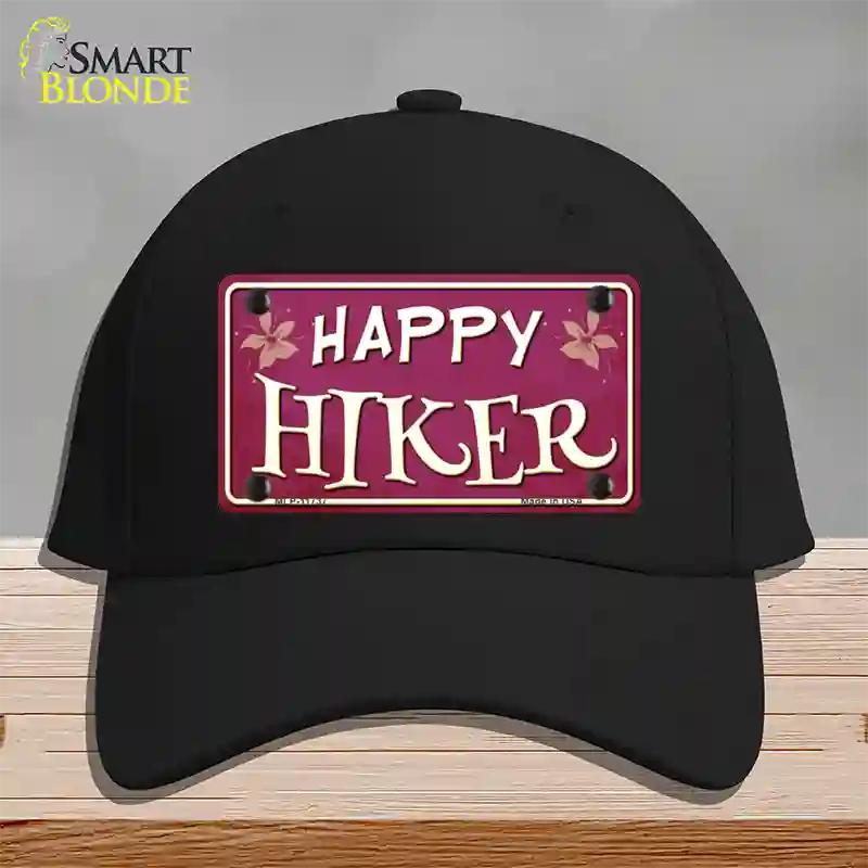 Happy Hiker Novelty License Plate Hat Cotton / Black