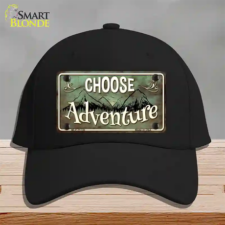 Choose Adventure Novelty License Plate Hat Cotton / Black