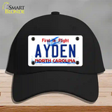 Ayden North Carolina State Novelty License Plate Hat Cotton / Black