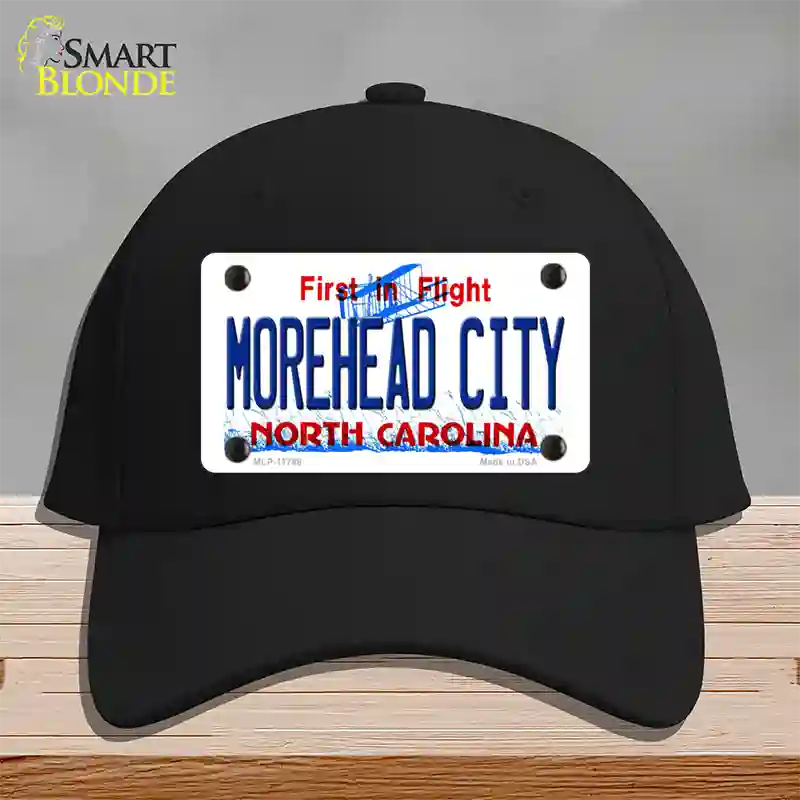 Morehead City North Carolina State Novelty License Plate Hat Cotton / Black