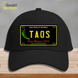 Taos New Mexico Black State Novelty License Plate Hat Cotton / Black