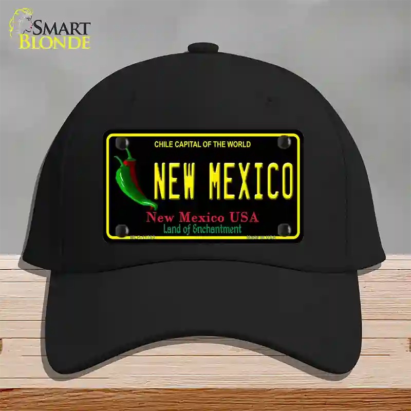 New Mexico Black State Novelty License Plate Hat Cotton / Black