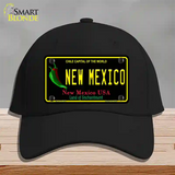 New Mexico Black State Novelty License Plate Hat Cotton / Black