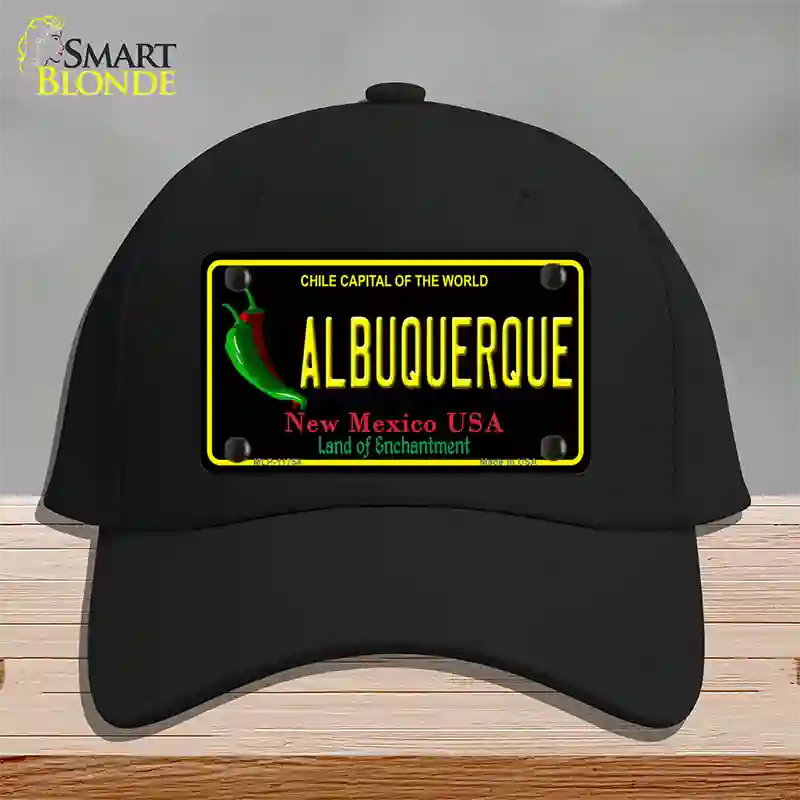 Albuquerque New Mexico Black State Novelty License Plate Hat Cotton / Black