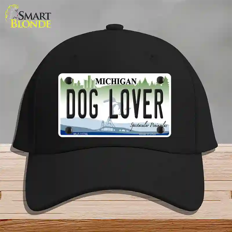 Michigan Dog Lover Novelty License Plate Hat Cotton / Black