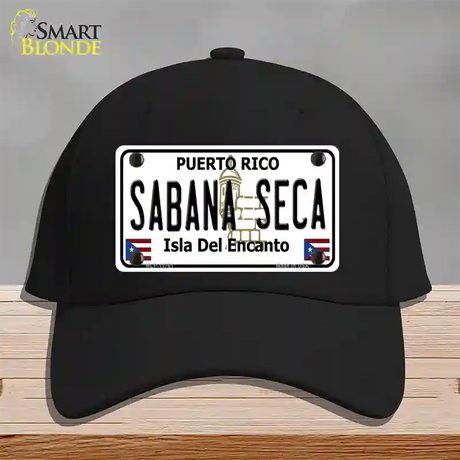 Sabana Seca Puerto Rico State Novelty License Plate Hat Cotton / Black