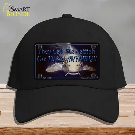 They Call Me Catfish Novelty License Plate Hat Cotton / Black