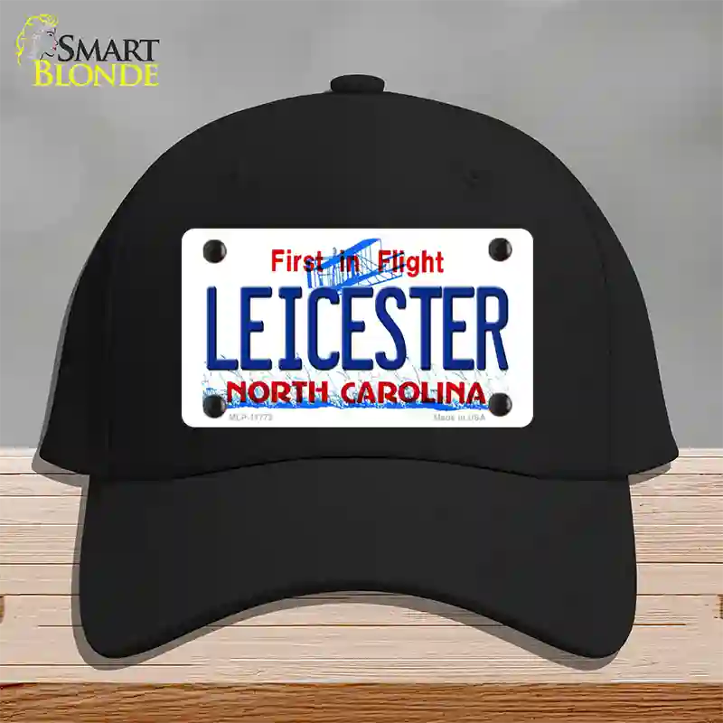 Leicester North Carolina State Novelty License Plate Hat Cotton / Black