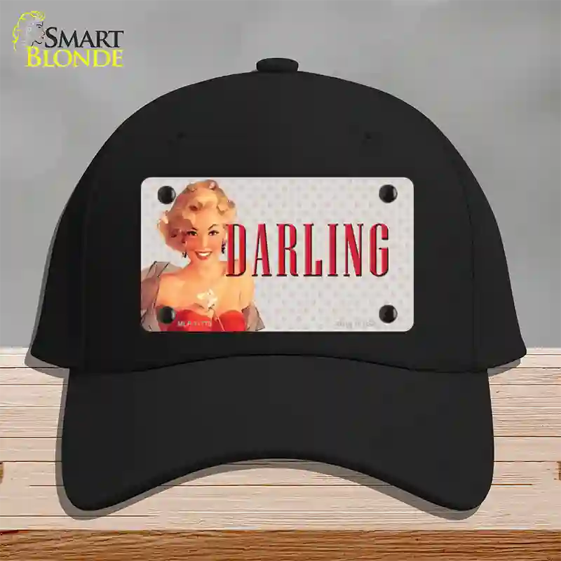 Darling Vintage Pinup Novelty License Plate Hat Cotton / Black