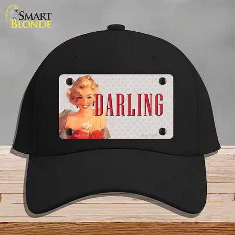 Darling Vintage Pinup Novelty License Plate Hat Cotton / Black