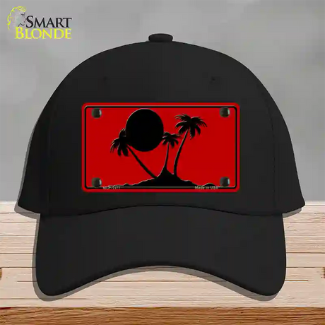 Island Palms Novelty License Plate Hat Cotton / Black