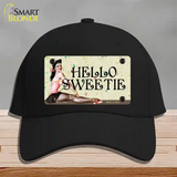 Hello Sweetie Vintage Pinup Novelty License Plate Hat Cotton / Black