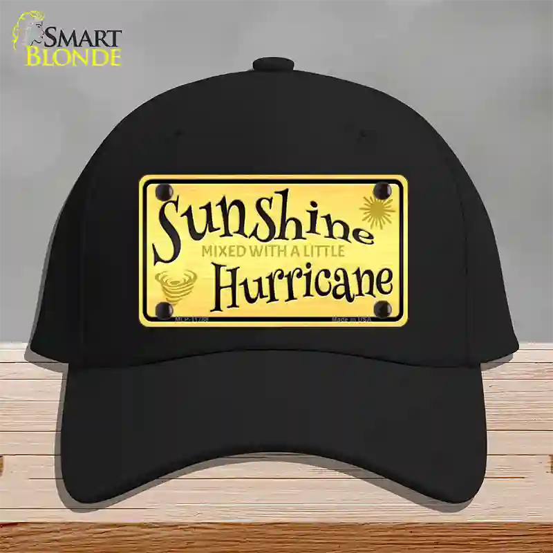 Sunshine With A Little Hurricane Novelty License Plate Hat Cotton / Black