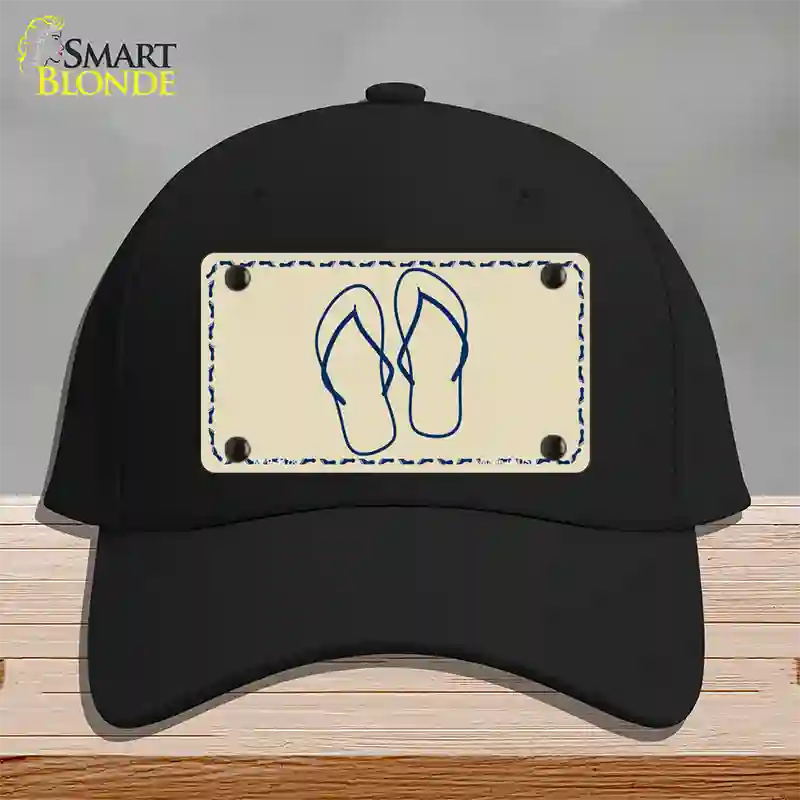 Flip Flops Novelty License Plate Hat Cotton / Black